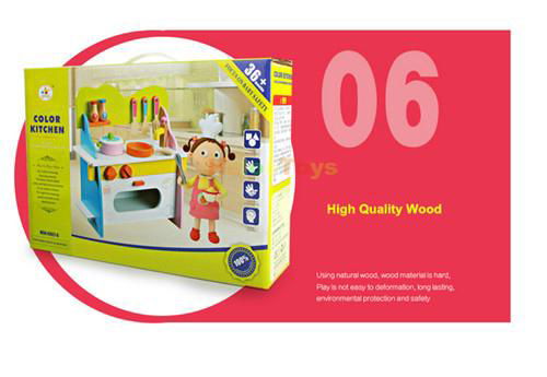  Wooden color Kitchen Toy educational  2