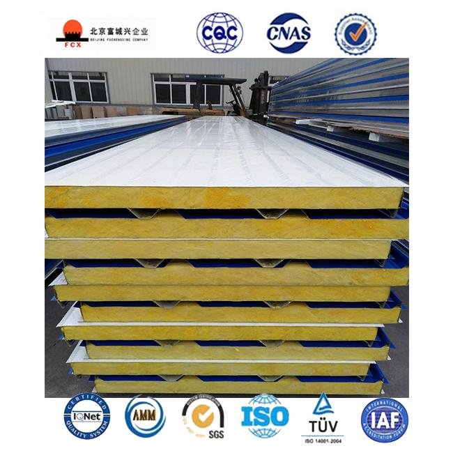 Fire-proof Glass Wool Sandwich panel Board for Roofing and Wall