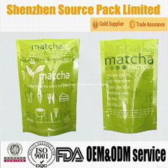 Food Grade Stand Up Zipper Bag with Zipper for Tea Packaging