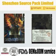 1g Three Heat Sealed Bags with Tear Notch for Tobacco and Herbal Incense