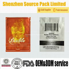 Three Sides Heat Sealed Zipper Bags with Tear Notch for Tobacco Packaging