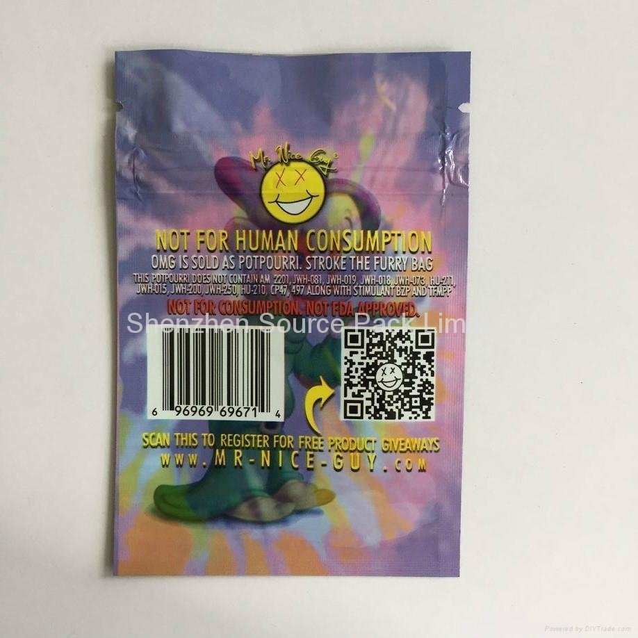 4g Colorful Three Heat Sealed Bags with Zipper and Tear Notch 4
