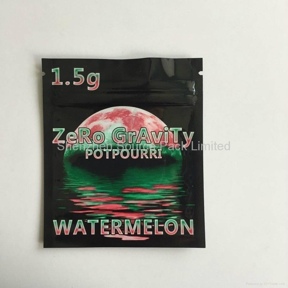 1.5g Food Grade Three Heat Sealed Zipper Bags with Tear Notch for Spice Potpourr 3