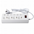 4 gang power distribution board 250v euro  plug socket with usb charger port