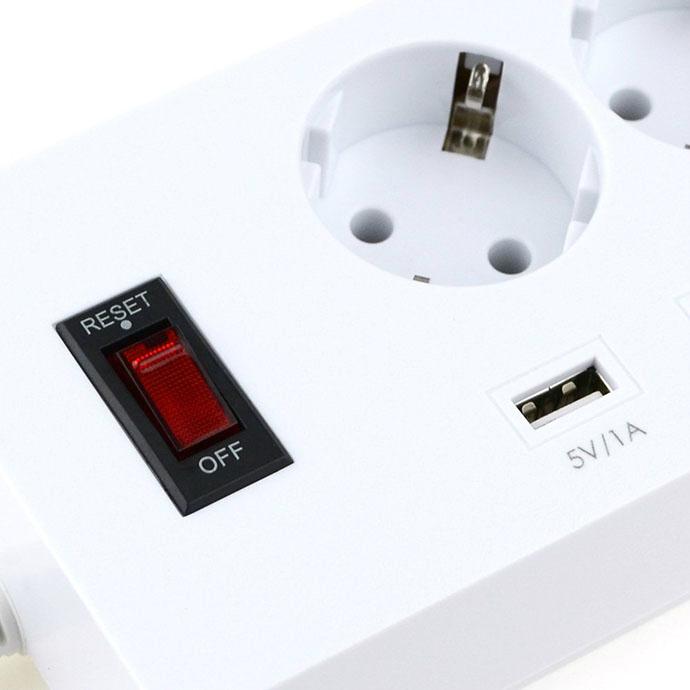 4 gang power distribution board 250v euro  plug socket with usb charger port 4