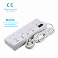 4 way extension cord socket  uk 3 pin plug 250v 13a 4 outlet with usb ports 4