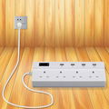 4 way extension cord socket  uk 3 pin plug 250v 13a 4 outlet with usb ports 5