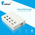 desktop powered usb hub 8 port usb outlet 5v 2.4a 1a charger station with cord 3