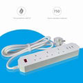 uk multi-function socket with usb ports 3 outlet with voltage surges protection 5