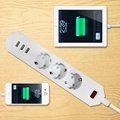 universal receptacle power strip with usb 3 outlets Euro type surge protection 5