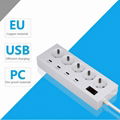 5 way multi extension cord socket strip with 4 usb port surge protector 3