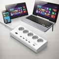 250v surge protector with QC3.0 usb port EU type 16a 4000w 5 gang extension cord 5