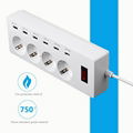 6 gang socket outlet with usb charger port safety shutter EU plug type 16a 4000w  4