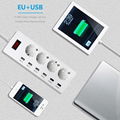 6 gang socket outlet with usb charger port safety shutter EU plug type 16a 4000w  5