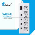 Europe 5 way socket extension strip 4 usb port surge guard 