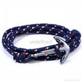 Handmake Men Miansai Gun black nylon rope wrapped anchor bracelet 1