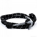 Handmake Men Miansai Gun black nylon rope wrapped anchor bracelet 3