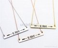 18K Gold Stainless Steel Bar Pendant Simple Collar Necklace 1
