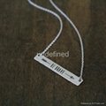 18K Gold Stainless Steel Bar Pendant Simple Collar Necklace 3