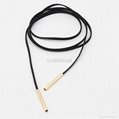 Fashion Long Necklace black leather cotton choker jewlery 4