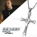 Film jewelry fast and furious dominic toretto cross pendant necklace