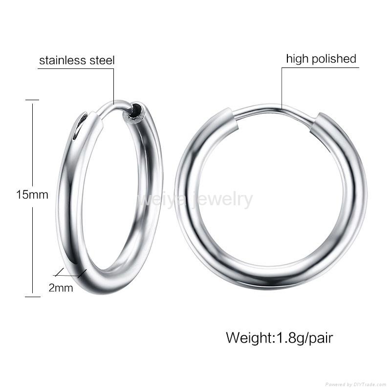 Stunning Round Small Endless Hoop Earrings For Stainless Steel Tube Earrings 3