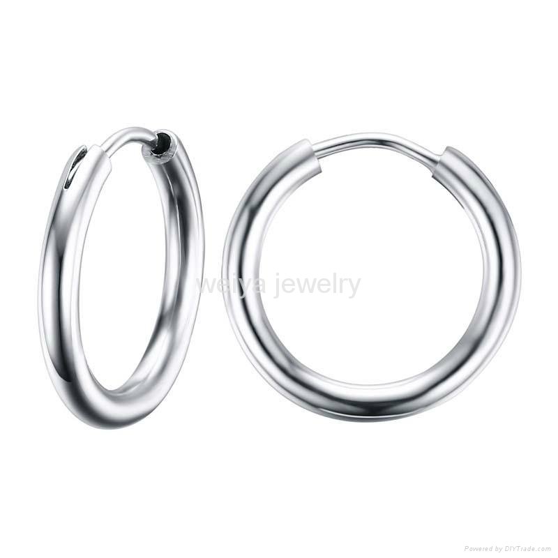 Stunning Round Small Endless Hoop Earrings For Stainless Steel Tube Earrings