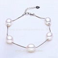 Elegant 925 Silver Plated Chain With Women Colorful Pearl Bracelet 3