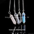 Double Point Assorted Natural Stone Pendants Necklaces Jewelry Wholesale 3