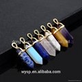 Double Point Assorted Natural Stone Pendants Necklaces Jewelry Wholesale 5