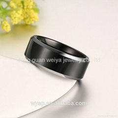 Stainless Steel Rings Black Dome Two