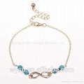 Women Simple Blue Turquoise Infinity Beach Bracelet Anklet 2