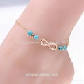 Women Simple Blue Turquoise Infinity Beach Bracelet Anklet