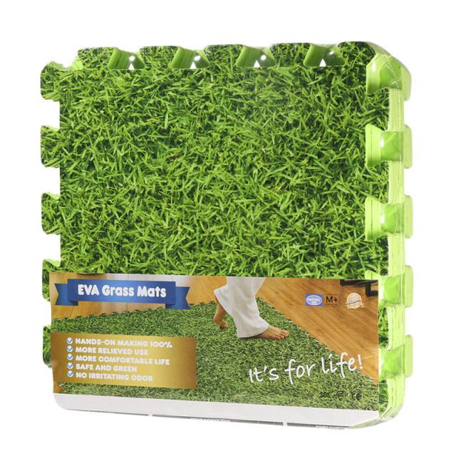 Jigsaw Puzzles Foam Interlocking Floor Mats with Green Grass A001