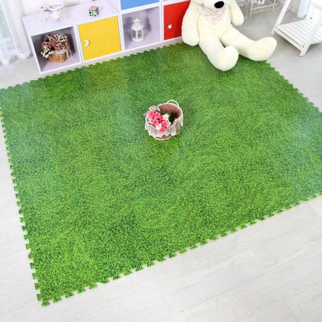 Jigsaw Puzzles Foam Interlocking Floor Mats with Green Grass A001
