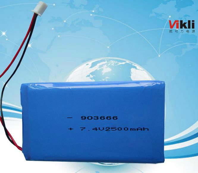 Spot sales of 7.4 V lithium polymer battery 903666 * 2 take battery 2500 mah fev