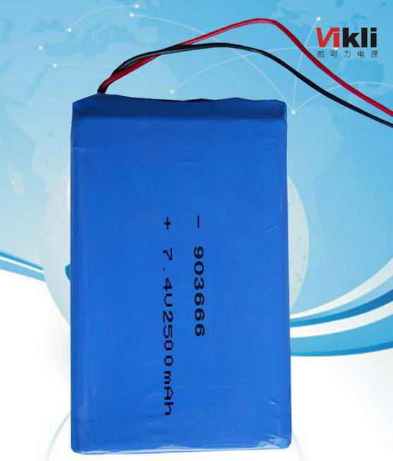 Spot sales of 7.4 V lithium polymer battery 903666 * 2 take battery 2500 mah fev 2