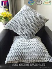 Fake Fur Bottom Printed Check Design Factory Cushion