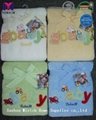 Comfortable Polyester Coral Fleece Embroidery Baby Blanket 1