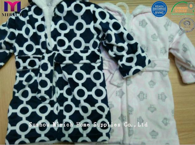 Printed Micro Mink Baby Hooded Bathrobe Kids Bathrobe