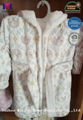 Super Soft Flannel Fleece Sweet Baby Robes Hooded Baby Robe