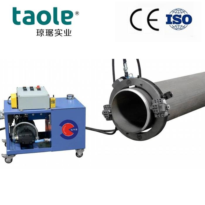 pneumatic and hydraulic pipe cutting and beveling machine