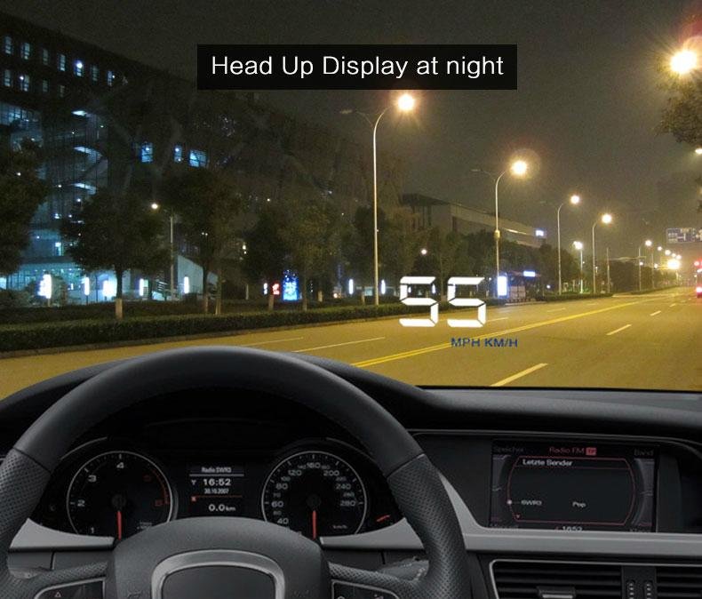 2017 New A500 3.5 Inch OBD2 Car HUD With Simple Function Speed Head Up Display 3