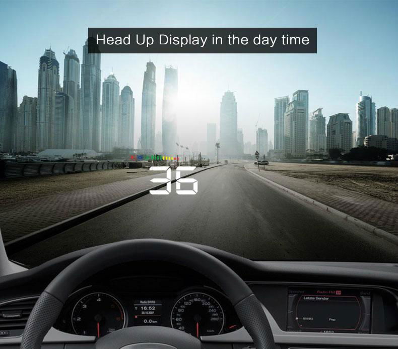 2017 New A500 3.5 Inch OBD2 Car HUD With Simple Function Speed Head Up Display 4