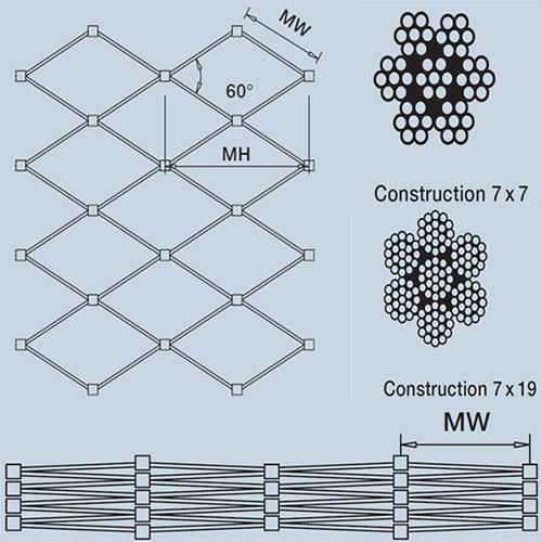 Stainless Steel Ferrule Wire Rope Mesh 3