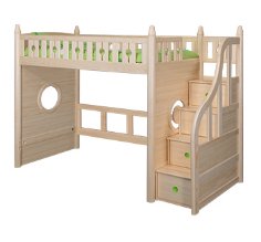 Original color loft bed with staircase