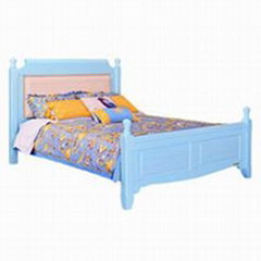 Colorful pine wood single beds with simple elegant lines