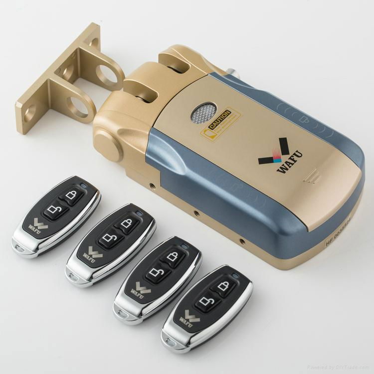 WAFU Wireless Smart Stealth Remote Electronic Lock with 4 Remote Keys