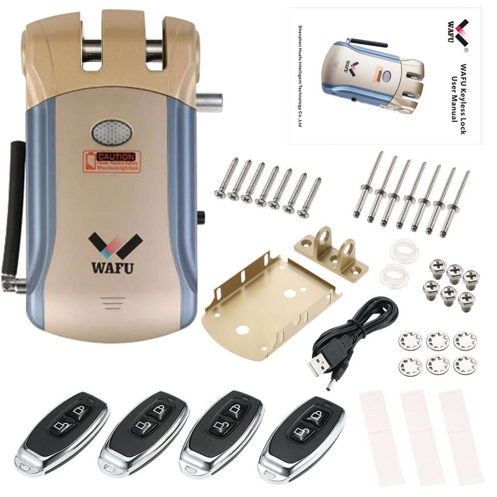 WAFU Keyless Invisible Remote Control Lock The Best Anti-theft Lock with 4 Keys 5