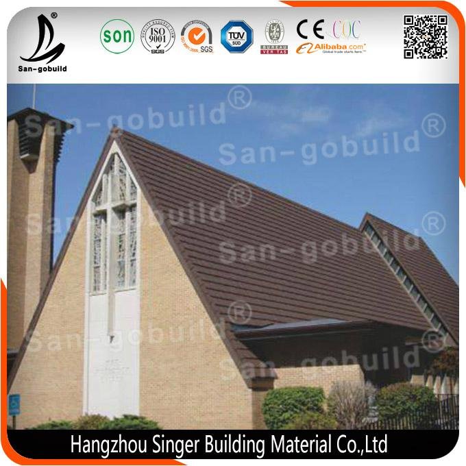 Galvalume Material Plain Types Colorful Stone Coated Metal Roof Sheets